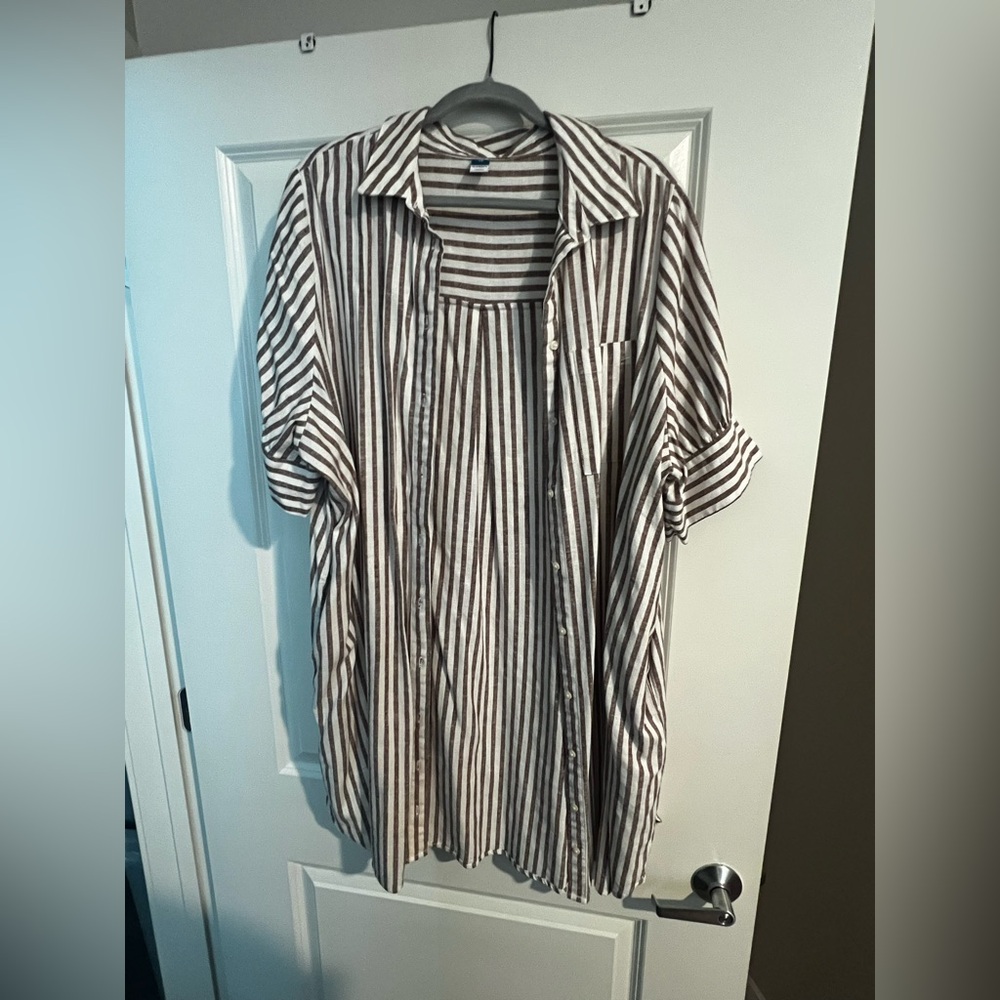 Old Navy Linen-Blend Shirt Dress 2X